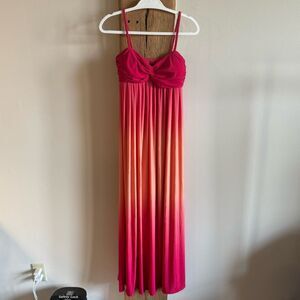 Bisou Bisou Michele Ombré Maxi Dress - Pink/Orange Sz 8
